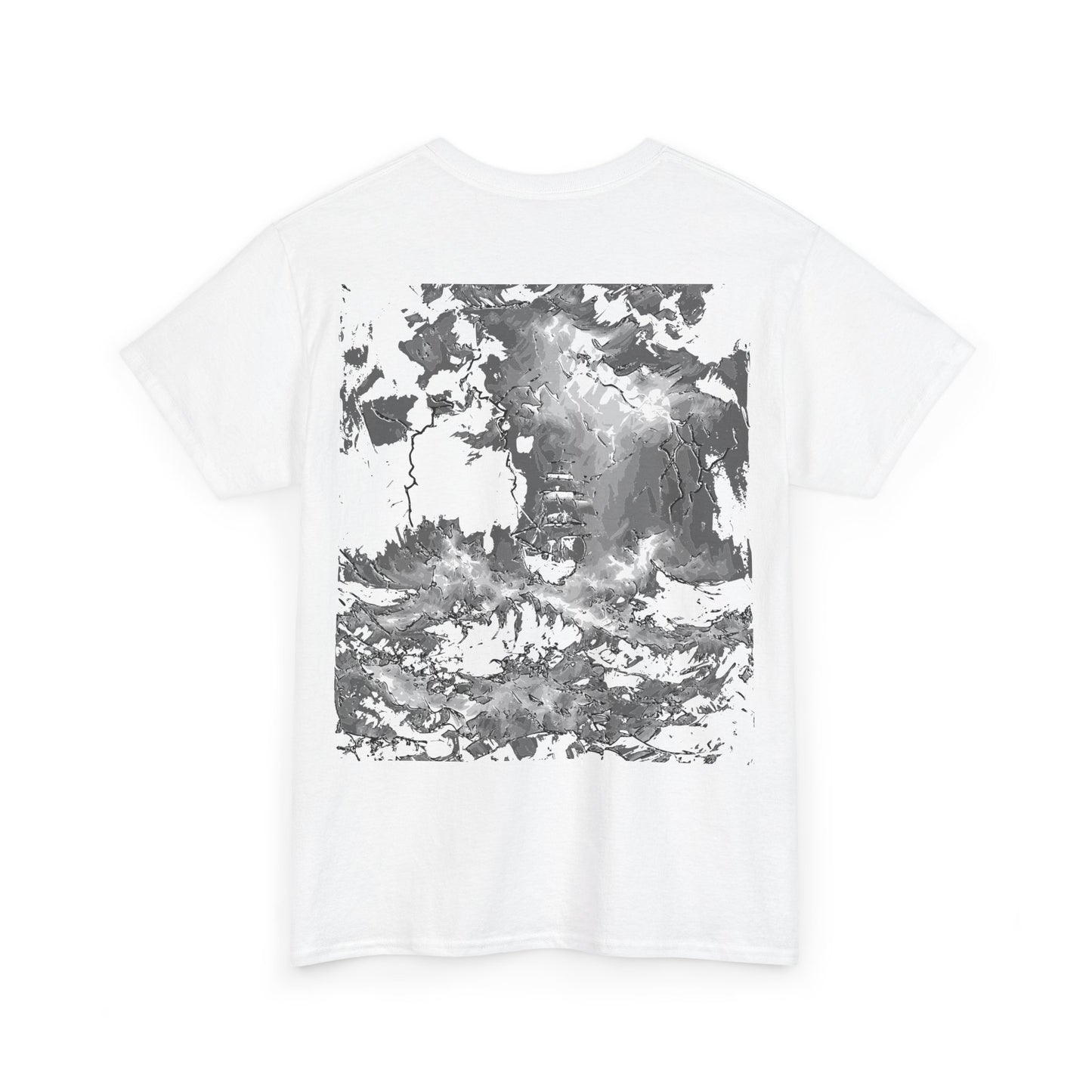 Monochrome Art Tee - Heavy Cotton T-Shirt, Casual Wear, Graphic Tee, Streetwear, Nature Lovers