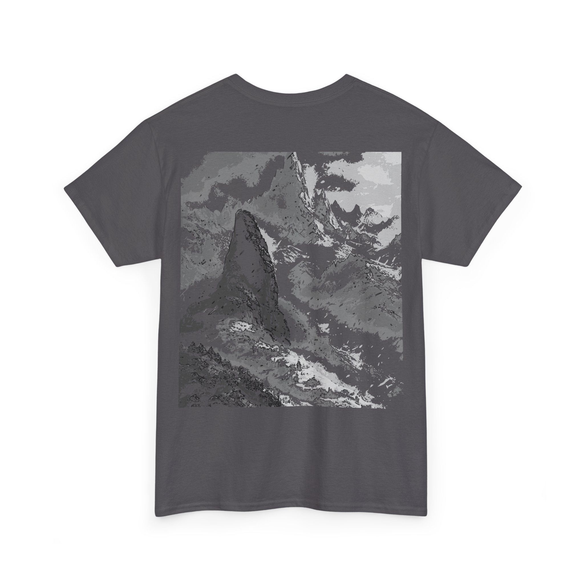 Snowy Mountain Tee, Outdoor Shirt, Hiking Apparel, Streetwear, Nature Lover Gift, Monochrome