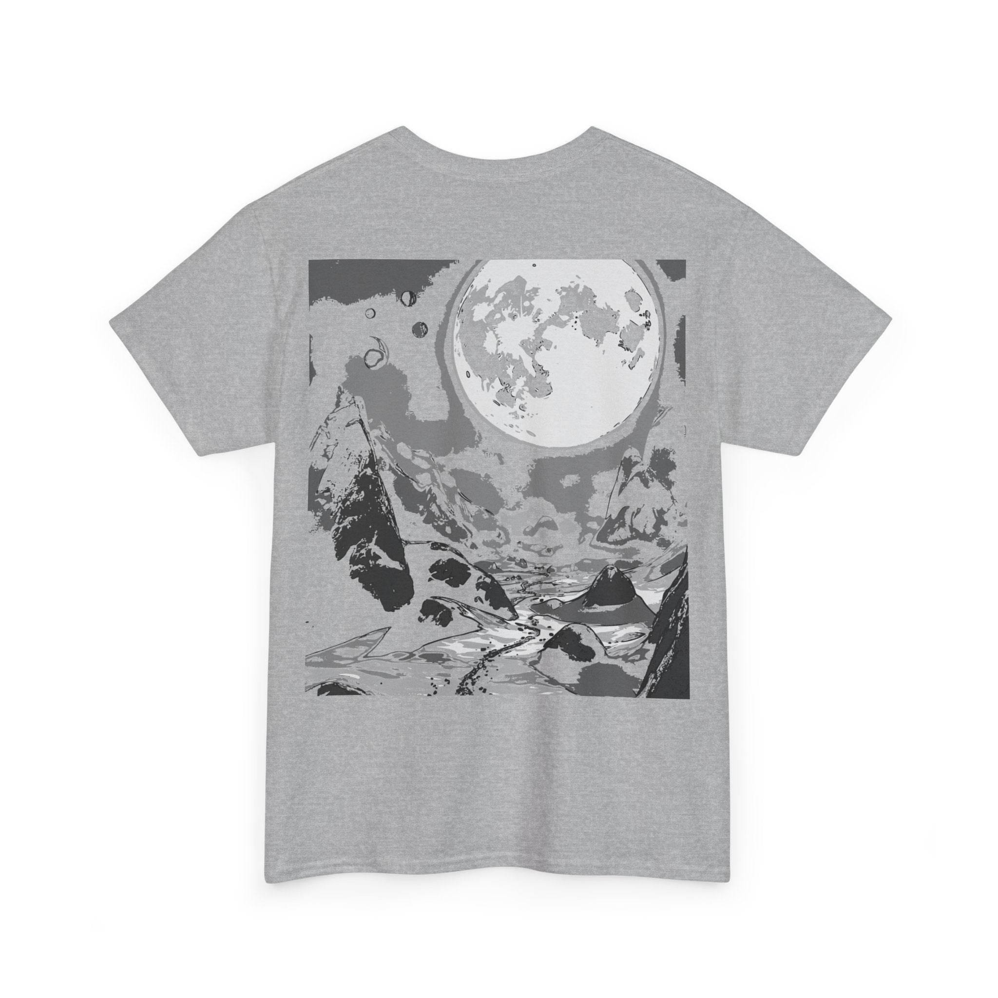 Mountain Moon Tee - Monochrome, Nature Lover, Streetwear, Outdoor Apparel, Graphic Tee