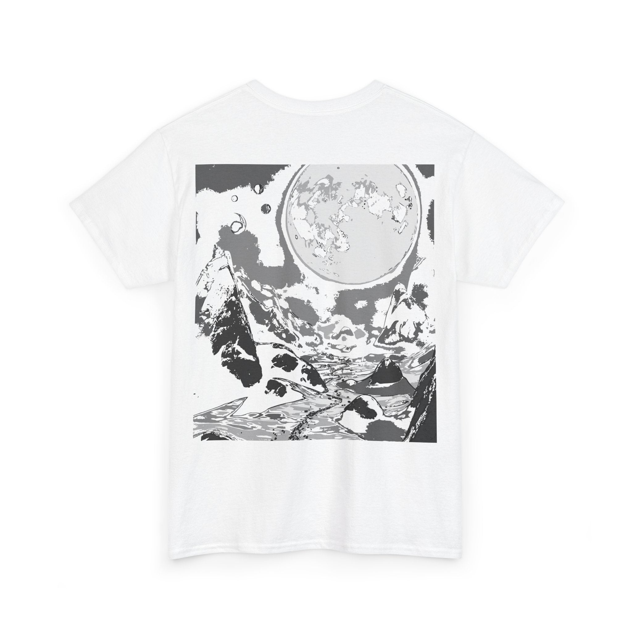 Mountain Moon Tee - Monochrome, Nature Lover, Streetwear, Outdoor Apparel, Graphic Tee