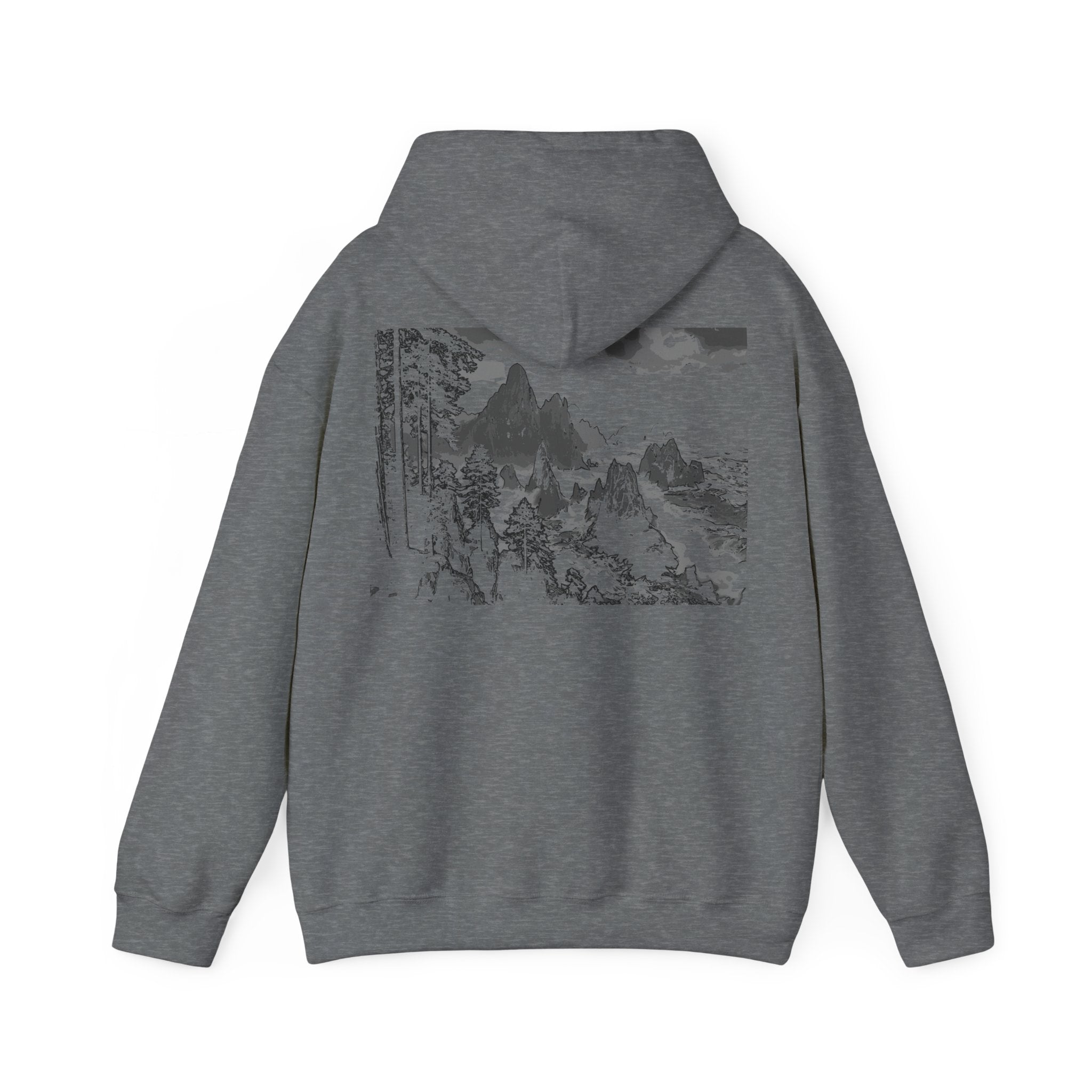 Redwood Shore Monochrome, Nature-Inspired Heavy Blend™ Hoodie, Cozy Outdoor Sweatshirt for Adventurers,Nature Lovers, Travel Apparel, Streetwear