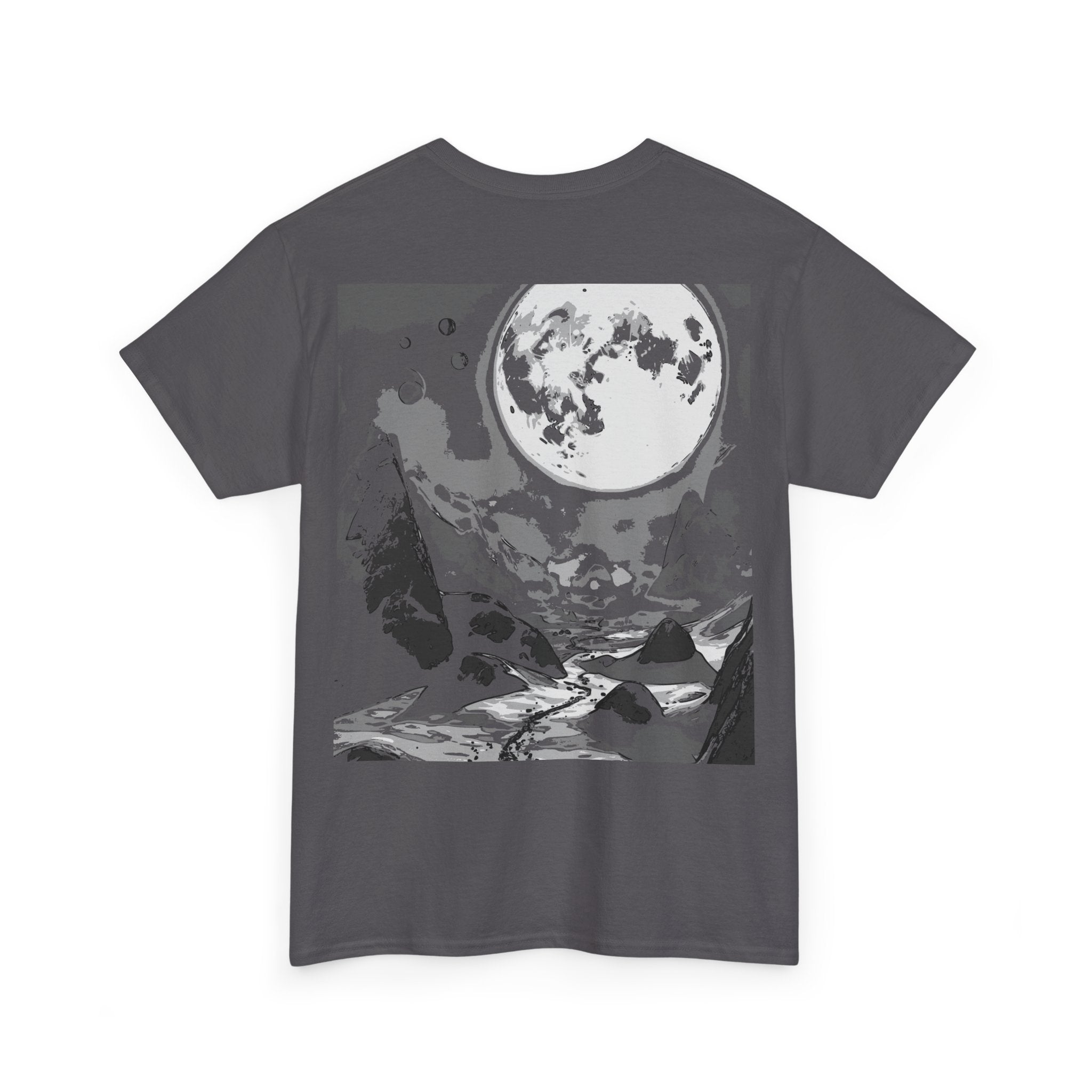 Mountain Moon Tee - Monochrome, Nature Lover, Streetwear, Outdoor Apparel, Graphic Tee
