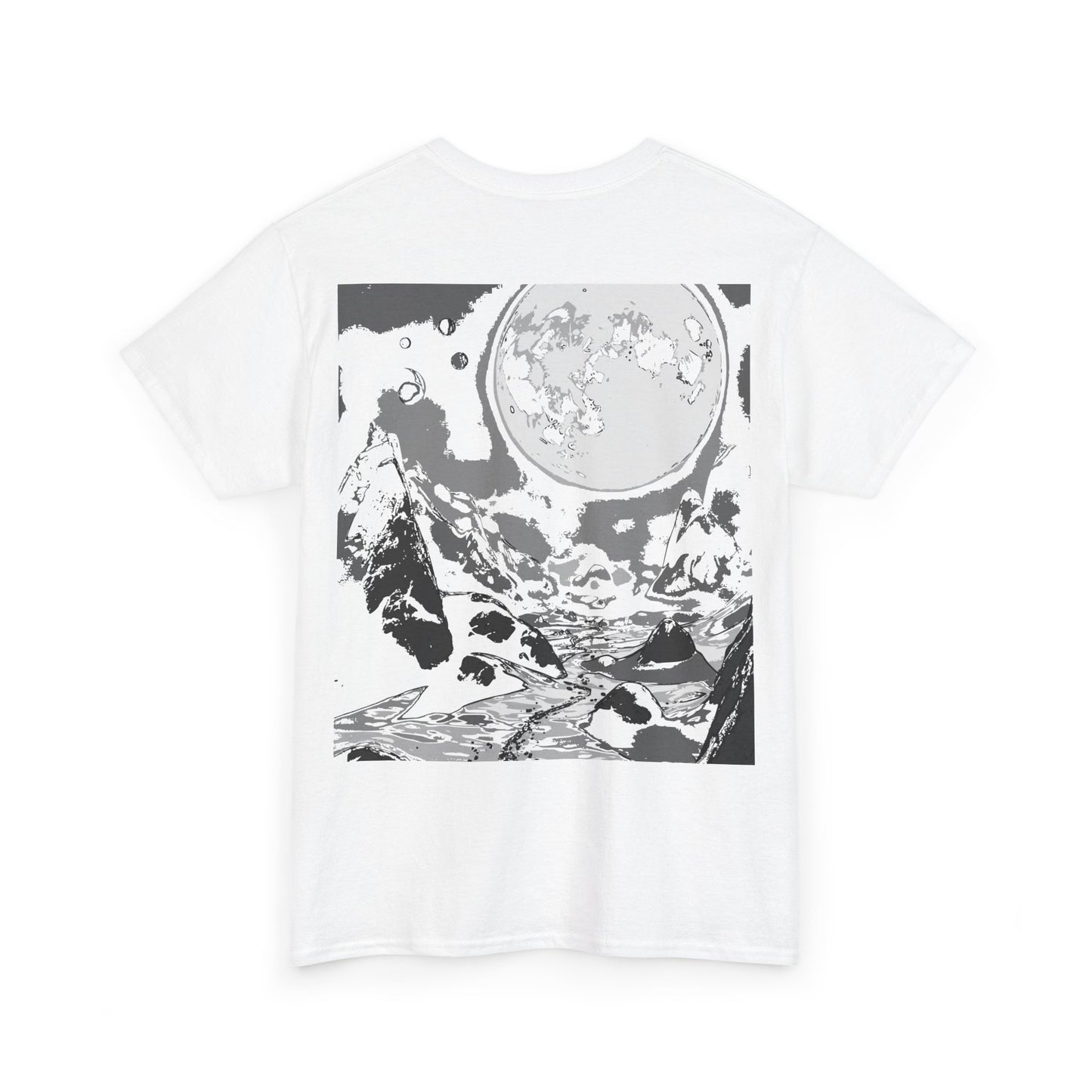 Mountain Moon Tee - Monochrome, Nature Lover, Casual Wear, Outdoor Apparel, Graphic Tee
