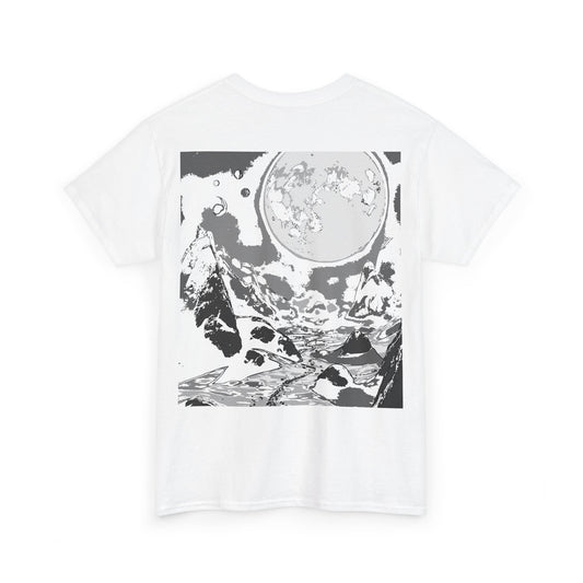 Mountain Moon Tee - Monochrome, Nature Lover, Casual Wear, Outdoor Apparel, Graphic Tee