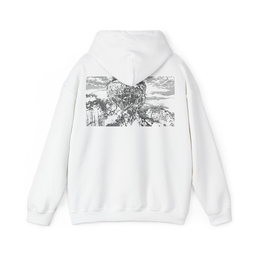 Middle Mountain Hoodie, Monochrome, Outdoor Adventure Apparel, Streetwear, Gift for Nature Lovers