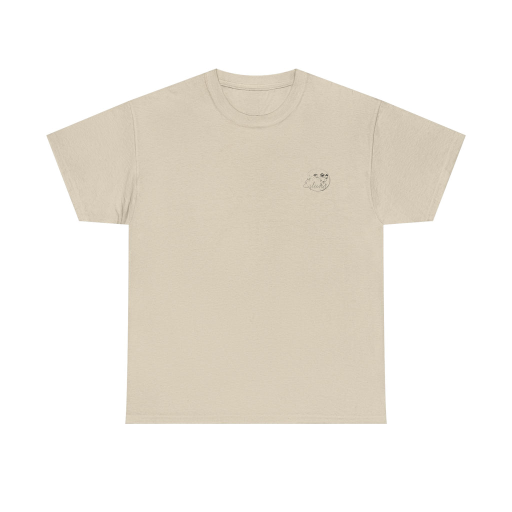 Middle Mountain Tee, Heavy Cotton Tee, Retro Graphic T-Shirt, Streetwear, Gift for Friends, Trendy Outfit, Everyday Style, Monochrome