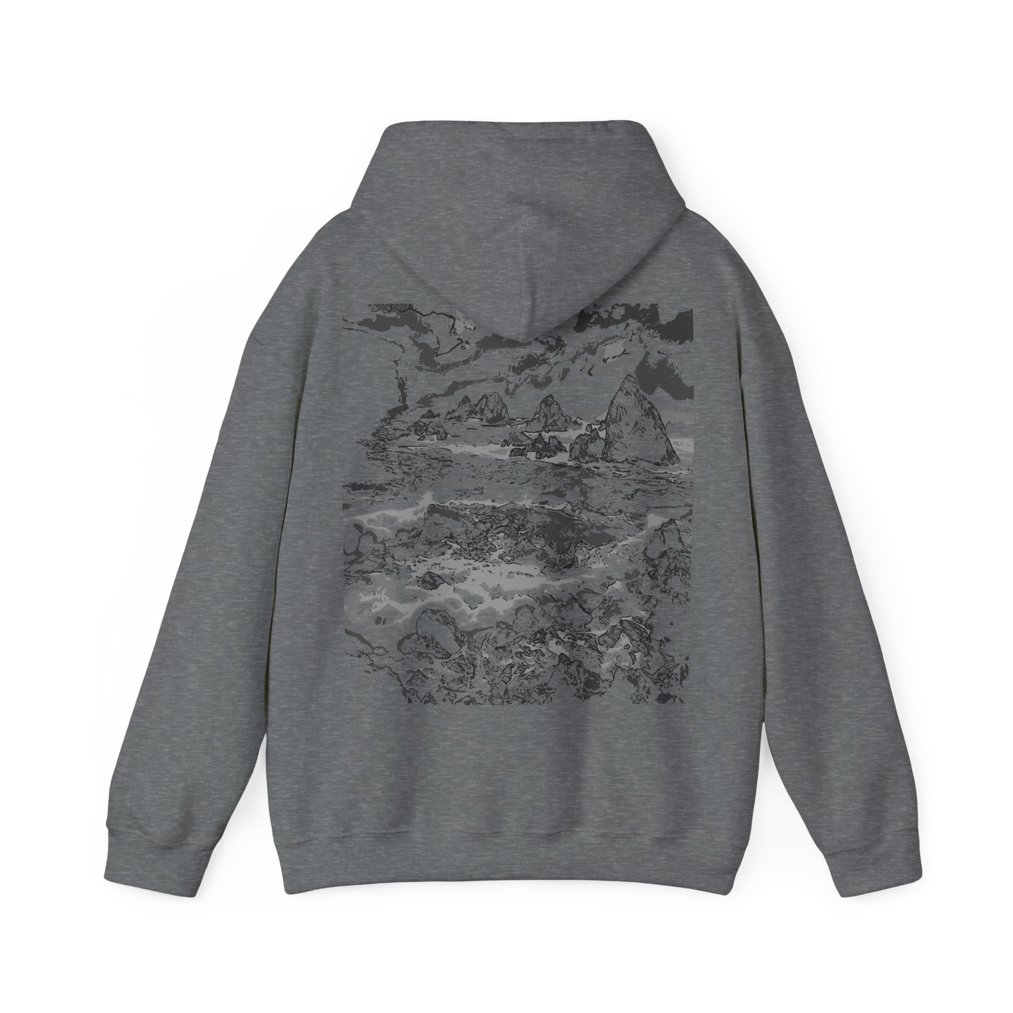 Pebble Beech Hoodie, Cozy Graphic with Artistic Design, Sweatshirt for Casual Style, Pull-over for Everyday, Streetwear, Monochrome