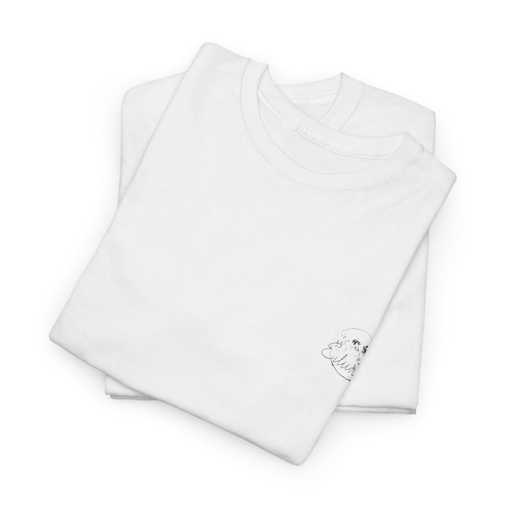 Middle Mountain Tee, Heavy Cotton Tee, Retro Graphic T-Shirt, Streetwear, Gift for Friends, Trendy Outfit, Everyday Style, Monochrome