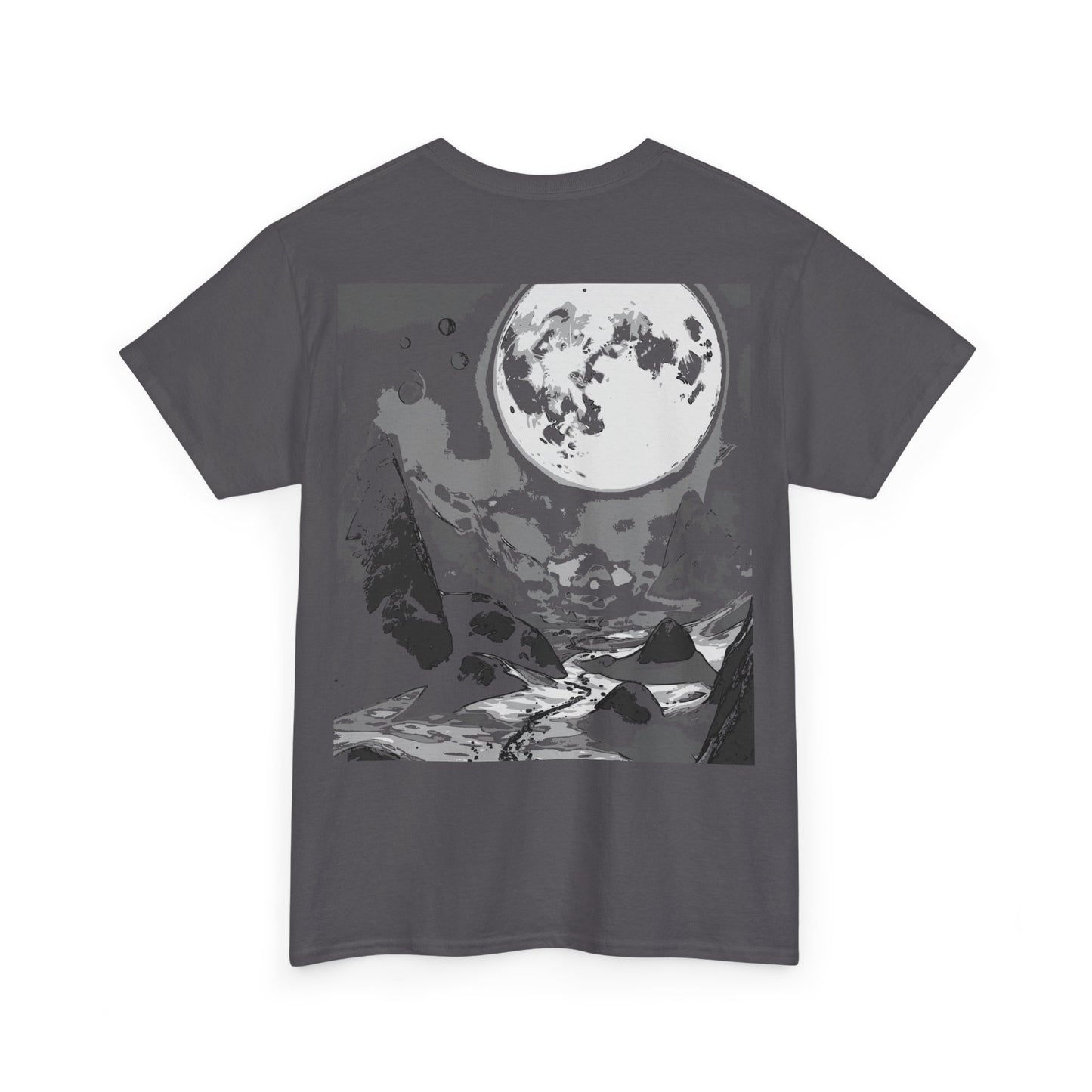 Mountain Moon Tee - Monochrome, Nature Lover, Casual Wear, Outdoor Apparel, Graphic Tee