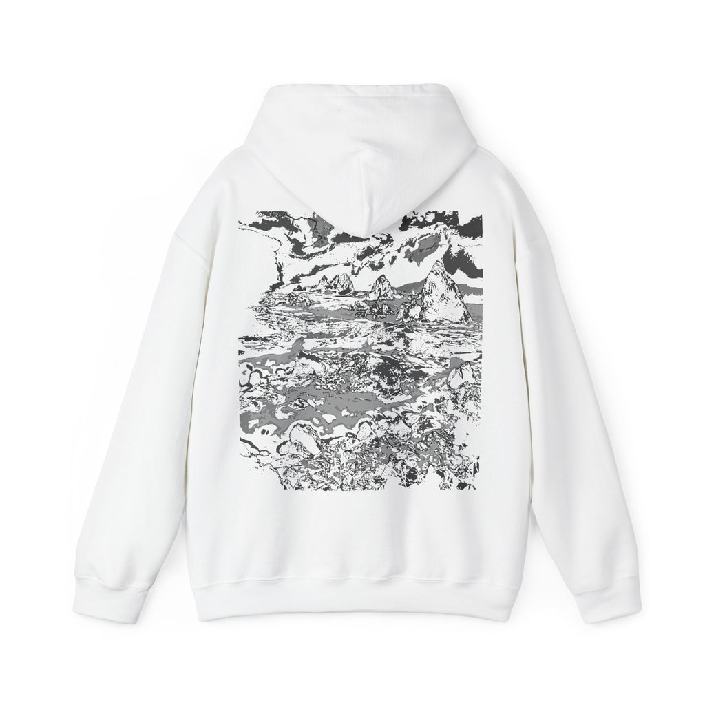 Pebble Beech Hoodie, Cozy Graphic with Artistic Design, Sweatshirt for Casual Style, Pull-over for Everyday, Streetwear, Monochrome