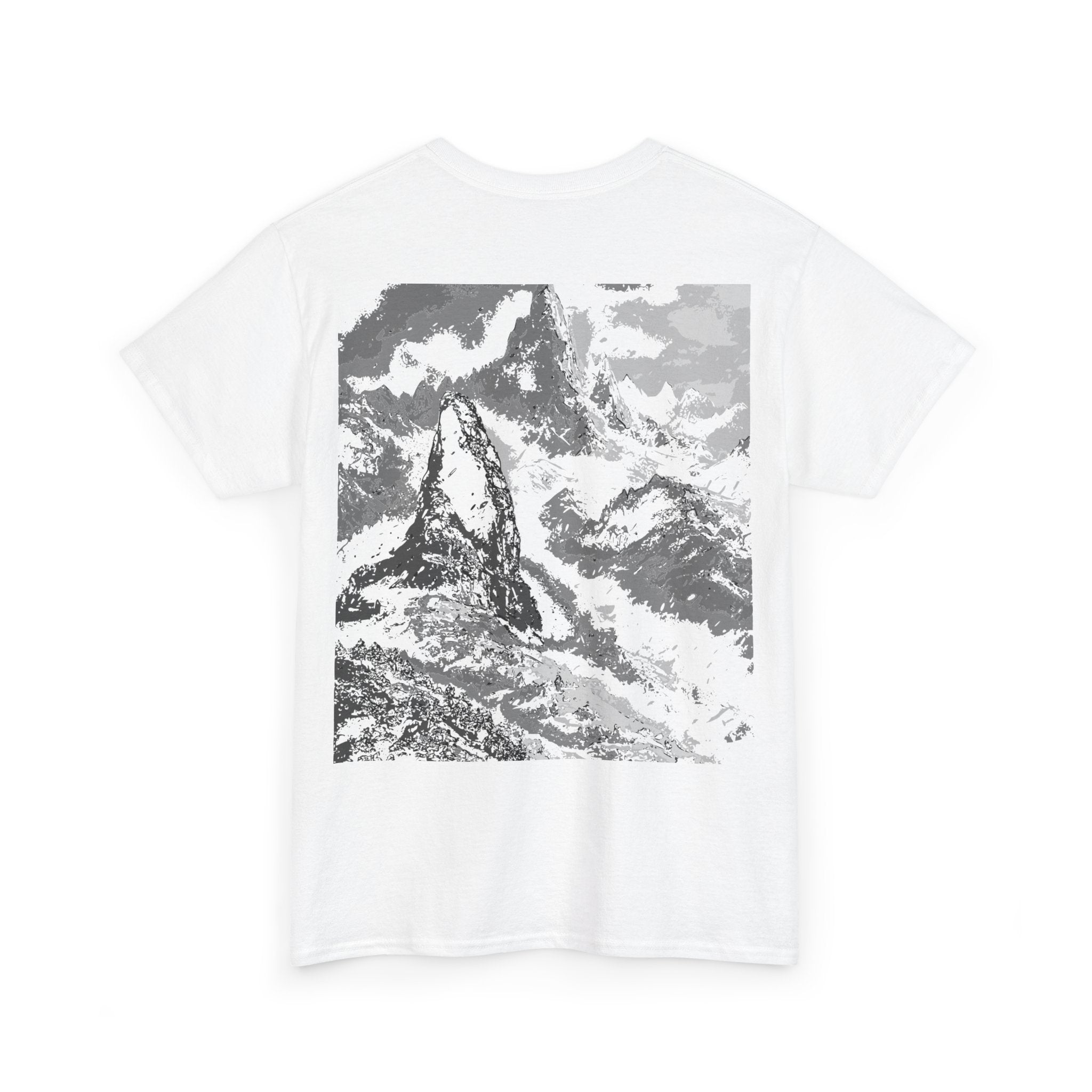 Snowy Mountain Tee, Outdoor Shirt, Hiking Apparel, Streetwear, Nature Lover Gift, Monochrome