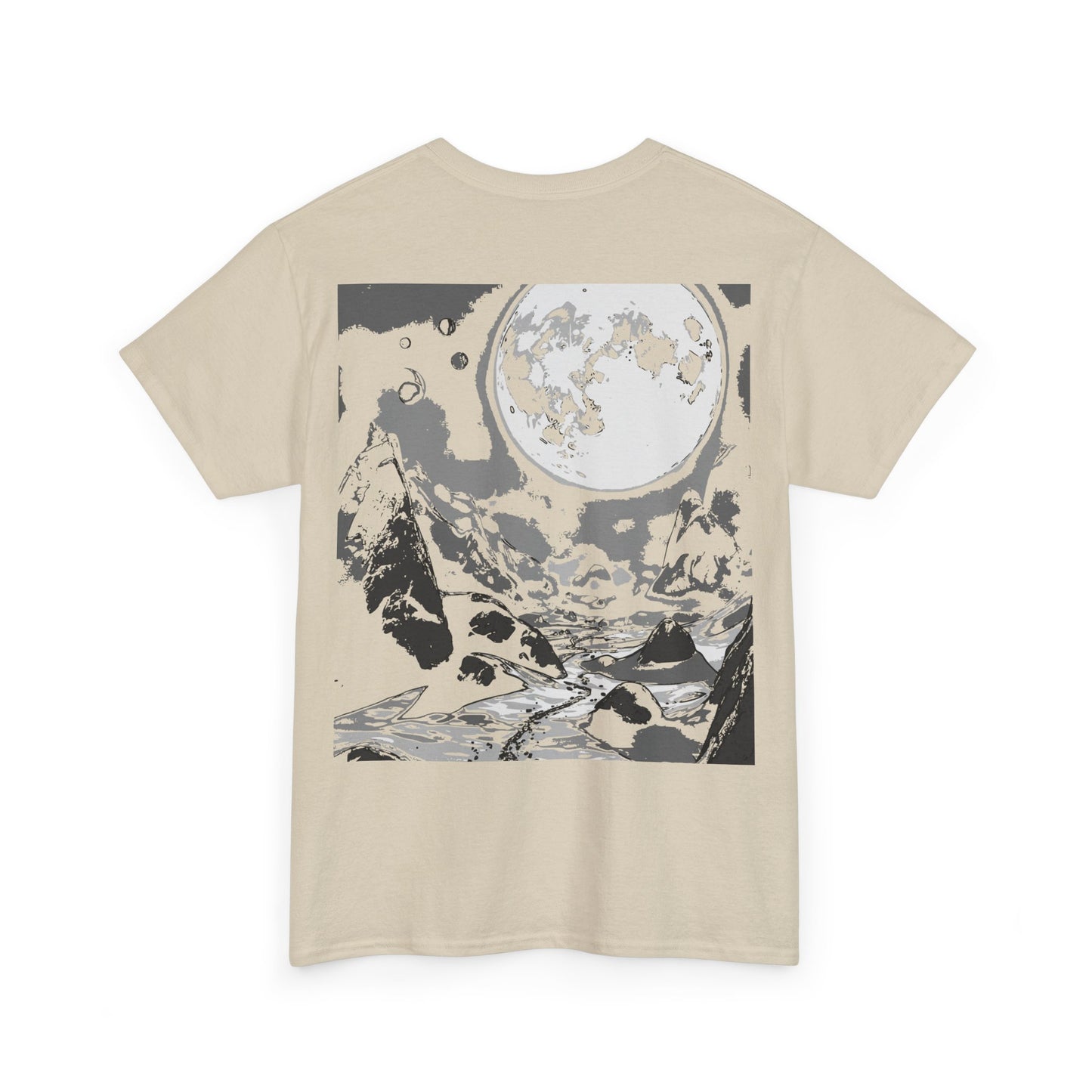 Mountain Moon Tee - Monochrome, Nature Lover, Casual Wear, Outdoor Apparel, Graphic Tee